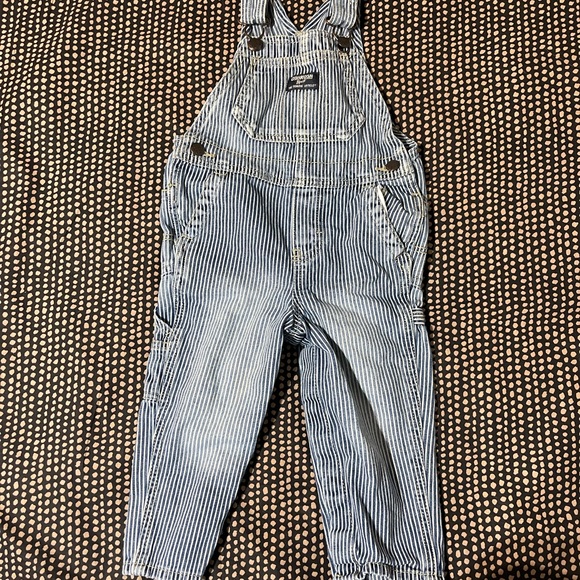 OshKosh Hickory Stripe Overalls - Picture 1 of 2